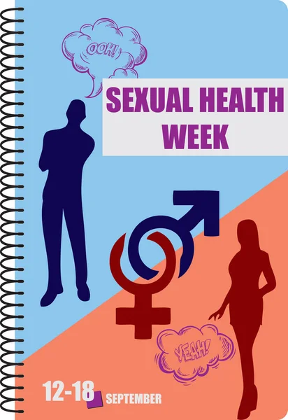 Week September Gewijd Aan Seksuele Gezondheid Vectorillustratie — Stockvector