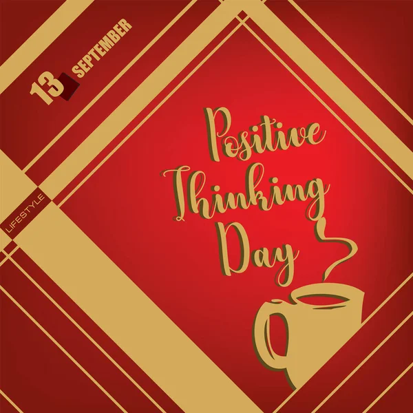 Calendar Event Celebrated September Positive Thinking Day — Stock Vector