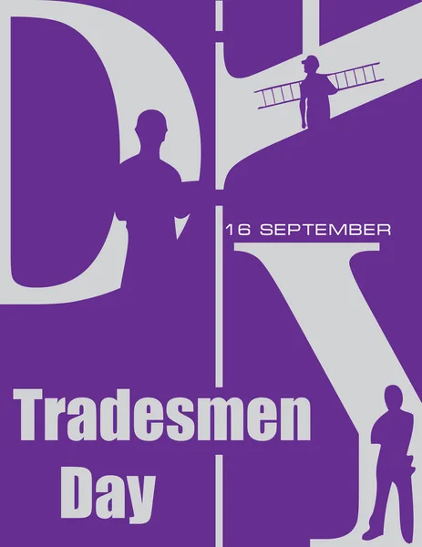 Affiche Voor Het September Evenement Tradesmen Day — Stockvector