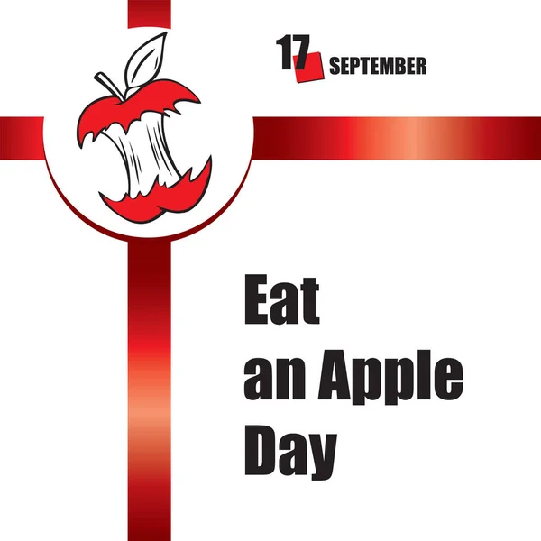 Evento Calendário Comemorado Setembro International Eat Apple Day —  Vetores de Stock