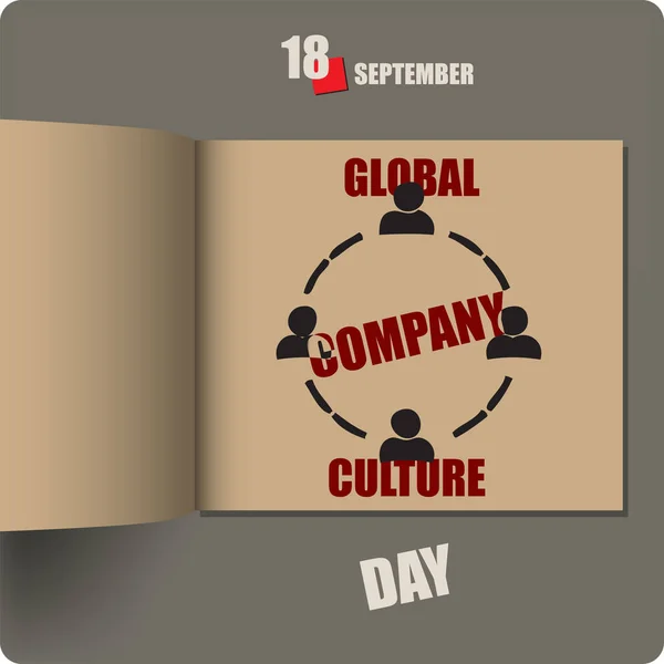 Diffusion Album Avec Une Date Septembre Journée Mondiale Culture Entreprise — Image vectorielle