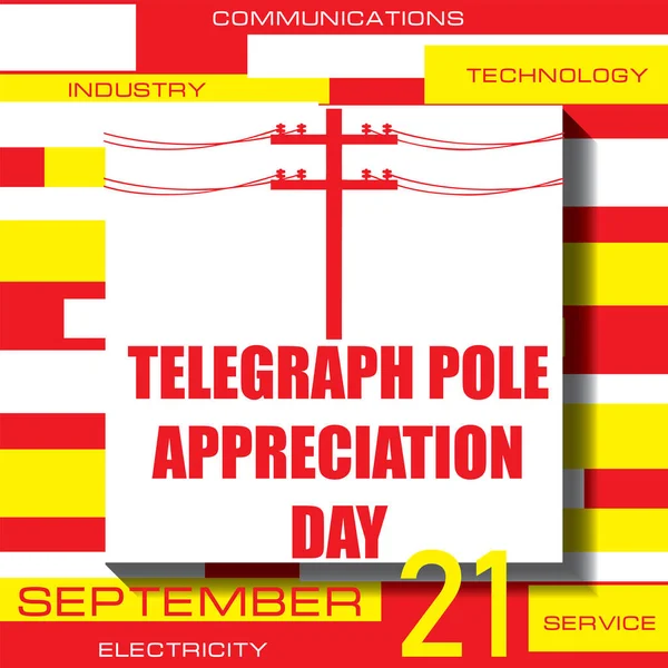 Εκδήλωση Ημερολόγιο Γιορτάζεται Σεπτέμβριο Telegraph Pole Appreciation Day — Διανυσματικό Αρχείο