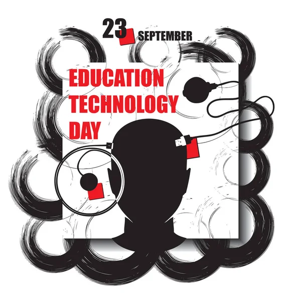 Kalender Evenement Wordt Gevierd September Education Technology Day — Stockvector