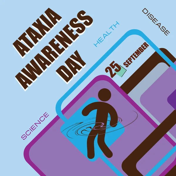 カレンダーイベントは9月に祝われます Ataxia Awarness Day — ストックベクタ