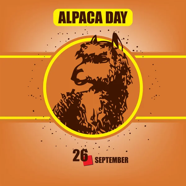 Het Kalenderevenement Wordt Gevierd September Alpaca Day — Stockvector