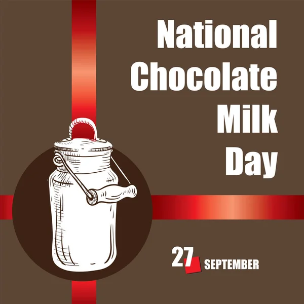 Evento Del Calendario Celebra Septiembre Día Nacional Leche Chocolate — Archivo Imágenes Vectoriales