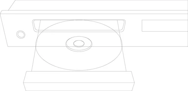 Contournée Giocatore Con Uno Slot Retrattile Dischi Illustrazione Vettoriale — Vettoriale Stock