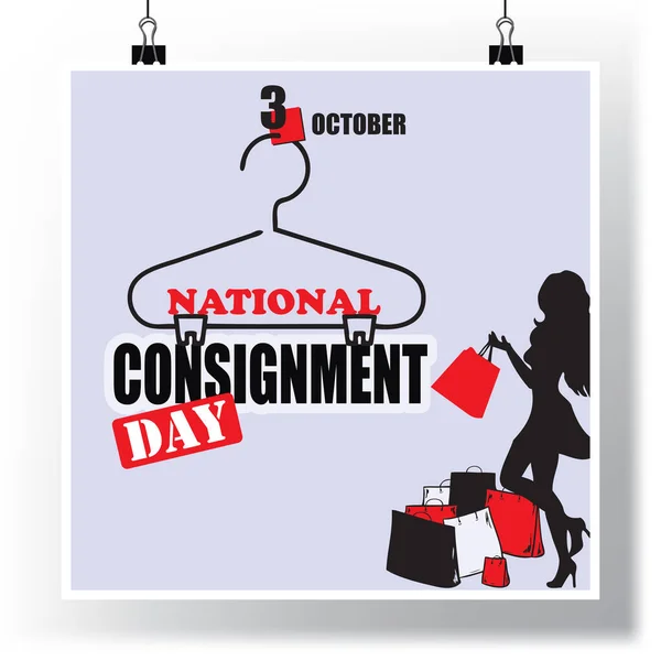Evento Del Calendario Celebra Octubre Día Nacional Consignación — Archivo Imágenes Vectoriales