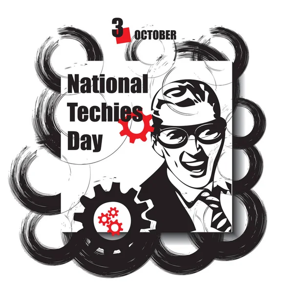 Evento Calendário Celebra Outubro Dia Techies Nacionais — Vetor de Stock