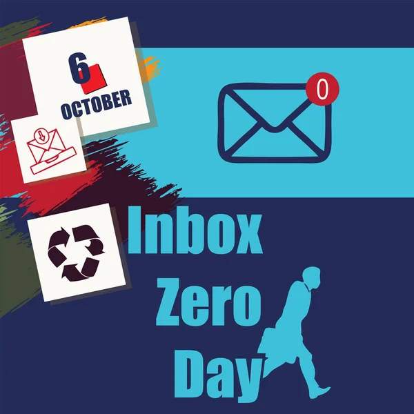 Календарна Подія Відзначається Жовтні Inbox Zero Day — стоковий вектор