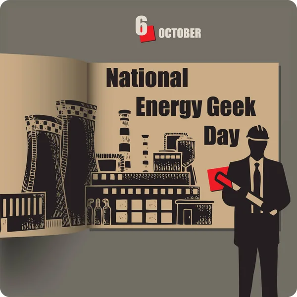 Album Verbreitet Sich Mit Einem Datum Oktober National Energy Geek — Stockvektor