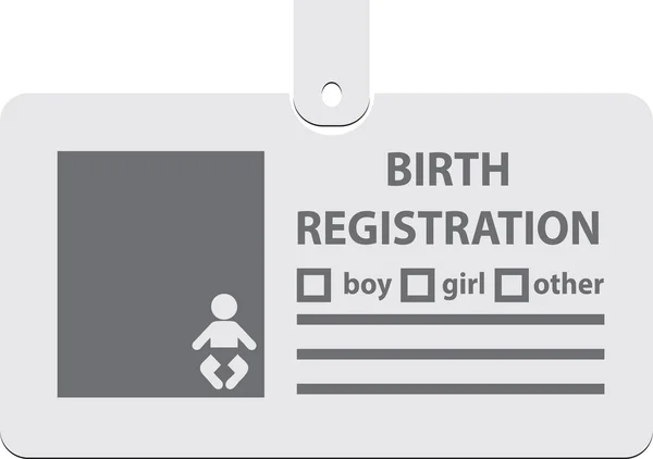 Karta Identyfikacyjna Rejestracji Urodzeń Klipie Ilustracja Wektora — Wektor stockowy