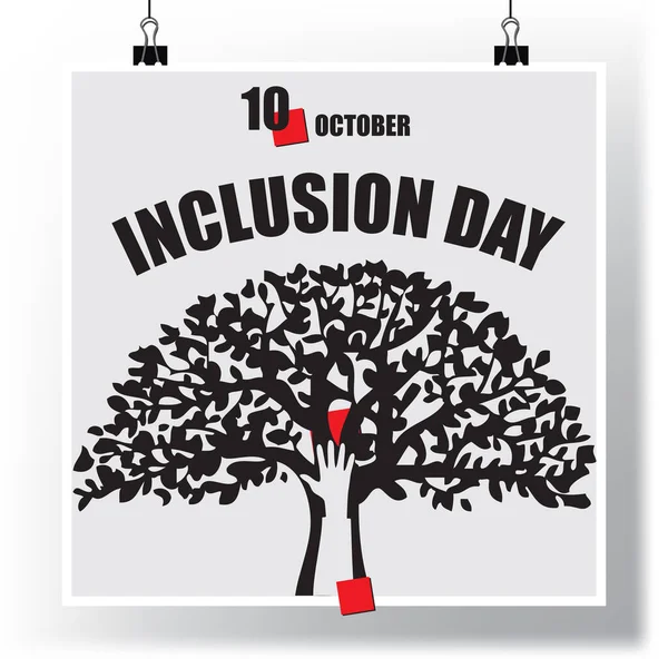 Naptár Esemény Ünneplik Októberben Inclusion Day — Stock Vector