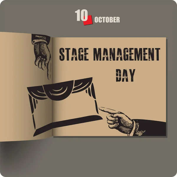 Albumspridning Med Datum Oktober Stage Management Day — Stock vektor