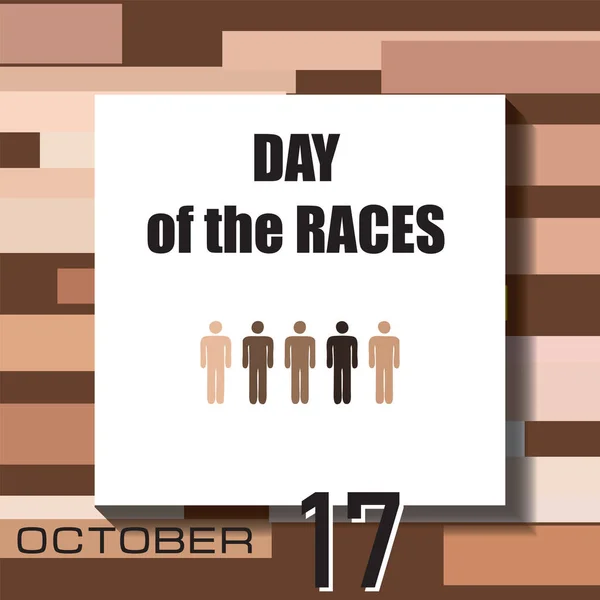 Das Kalenderereignis Wird Oktober Gefeiert Tag Der Rennen — Stockvektor
