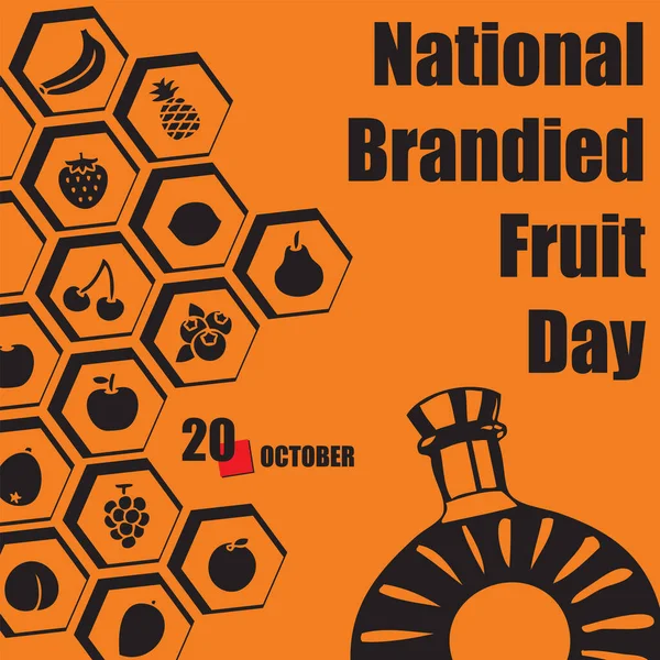 Kalendarz Obchodzony Jest Październiku Narodowy Dzień Owoców Brandy — Wektor stockowy