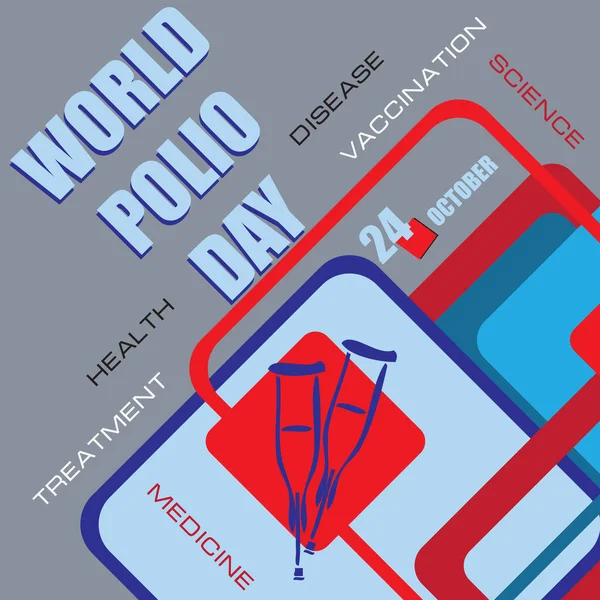 Evento Calendário Comemorado Outubro Dia Mundial Pólio —  Vetores de Stock