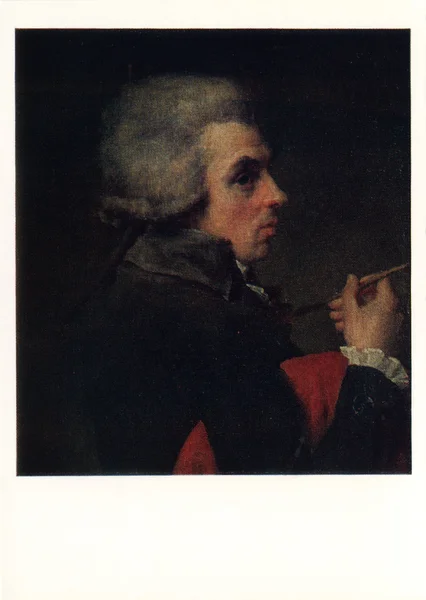 Zelfportret door Franse schilder jacques-louis david op briefkaart — Stockfoto