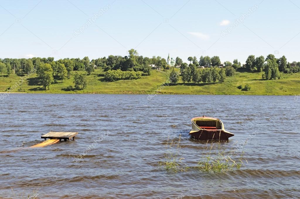 Volga river summer landscape