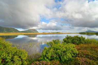Kuzey Norveç dağlarında dağ gölü