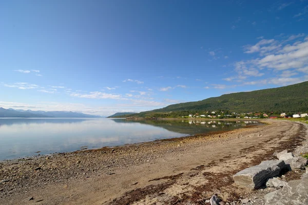 Norveç Fiyordu kıyısında