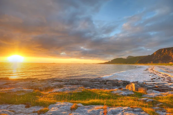 Sunset on the coast of Andoya in Norway — Stock Photo, Image