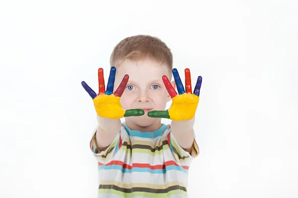 Niño sobre fondo blanco — Foto de Stock