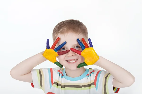 Boy on white background — Stock Photo, Image