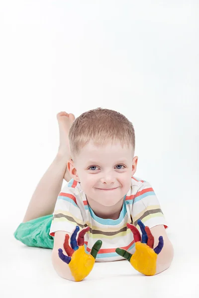 Boy on white background — Stock Photo, Image