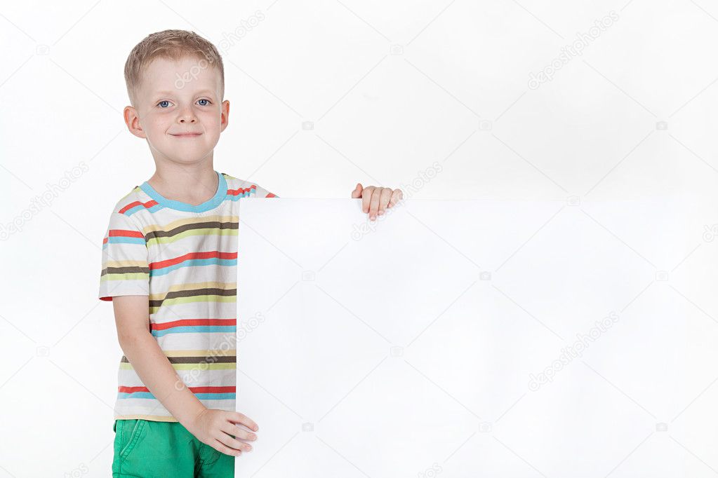Boy on white background