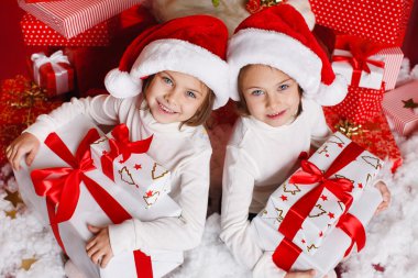 Twins and Christmas presents