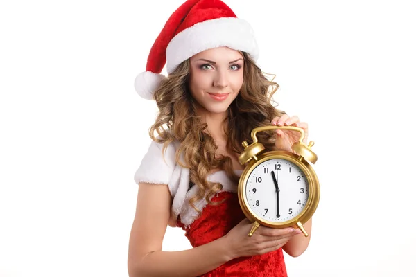 Jeune femme avec des cadeaux à Noël — Photo