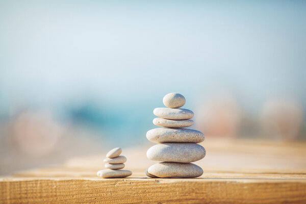 A zen stones background white and black