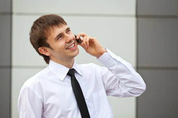 Smart man talking on phone — Stock Photo, Image