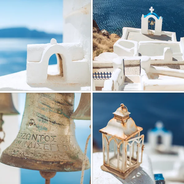 Amazing Santorini - artwork in retro style — Stock Photo, Image