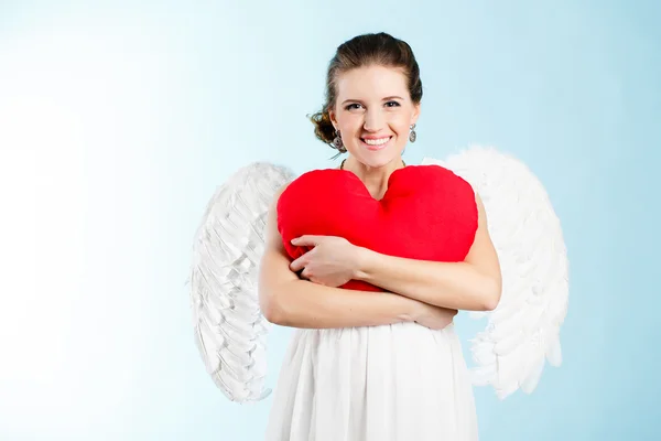 Retrato de uma bela mulher grávida angelical — Fotografia de Stock