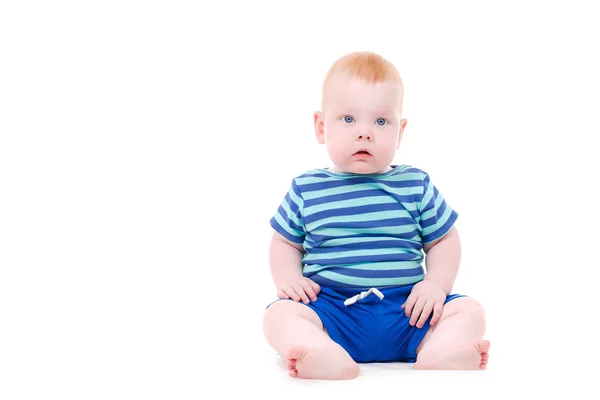 Bébé drôle, souriant, beau visage de bébé gros plan — Photo