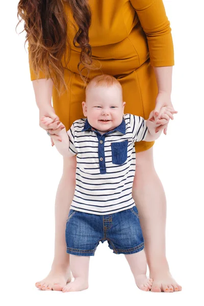 Retrato de família divertida feliz. Mãe e bebê — Fotografia de Stock