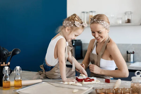 Mother Daughter Cooking Baking Kitchen High Quality Photo Stock Kép