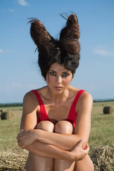 Artistic hairstyle — Stock Photo, Image