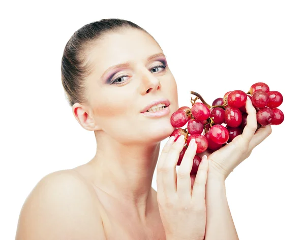 Mulher com uva — Fotografia de Stock