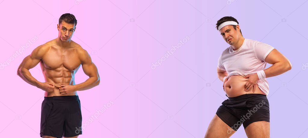 Impresionante antes y después de la pérdida de peso fitness