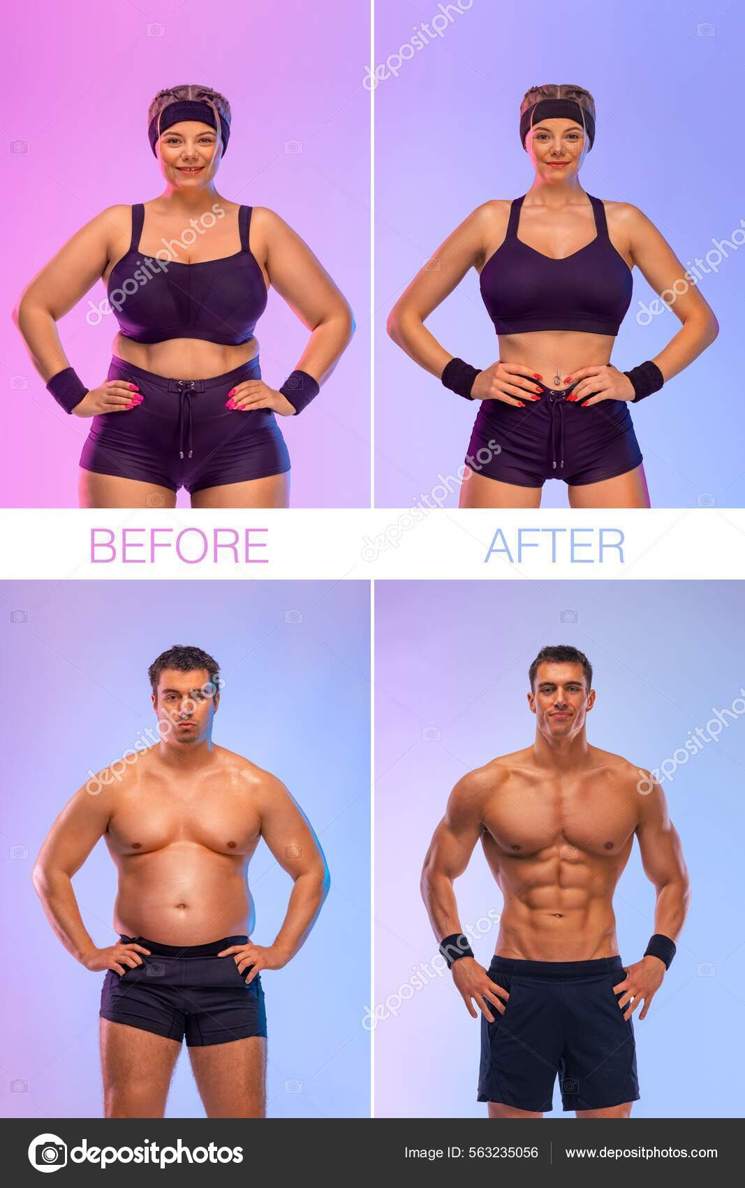 Awesome Before and After Weight Loss fitness Transformation. Man