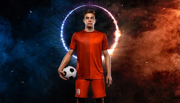 Soccer Player Athlete Football Sportswear Game Ball Sport Concept — Stockfoto