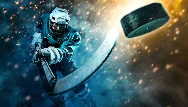 Hockeyspieler Mit Der Maske Stadion — Stockfoto