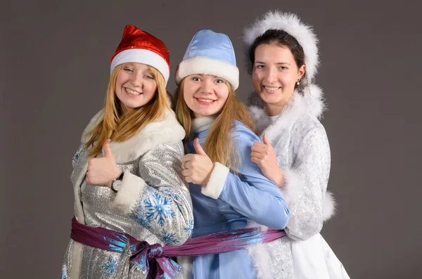 Three snow maidens — Stock Photo, Image