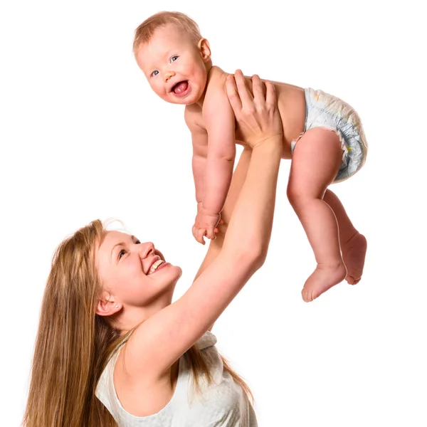 Vrouw houdt haar baby — Stockfoto