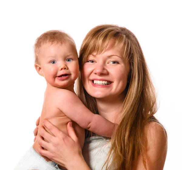 Vrouw houdt haar baby — Stockfoto