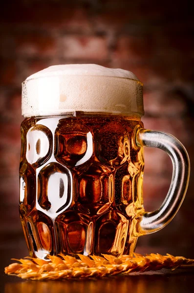 Glass of lager — Stock Photo, Image