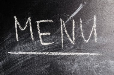 Tebeşir tahtası üzerinde Word menüsü